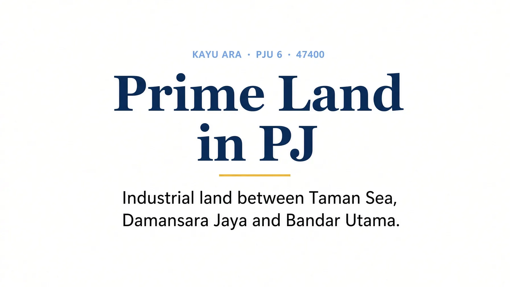 Industrial Land for Sale in Kayu Ara, Petaling Jaya